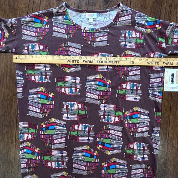 NWT LuLaRoe Irma tunic hi low hem book pattern very oversized XXS - Picture 12 of 13